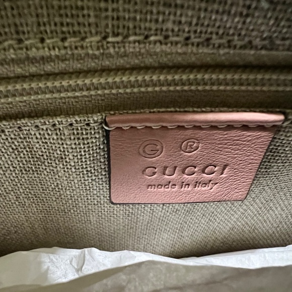 Gucci Guccissima Zip Top Handbag Purse Pink Gg Leather Shoulder Bag - Picture 13 of 16